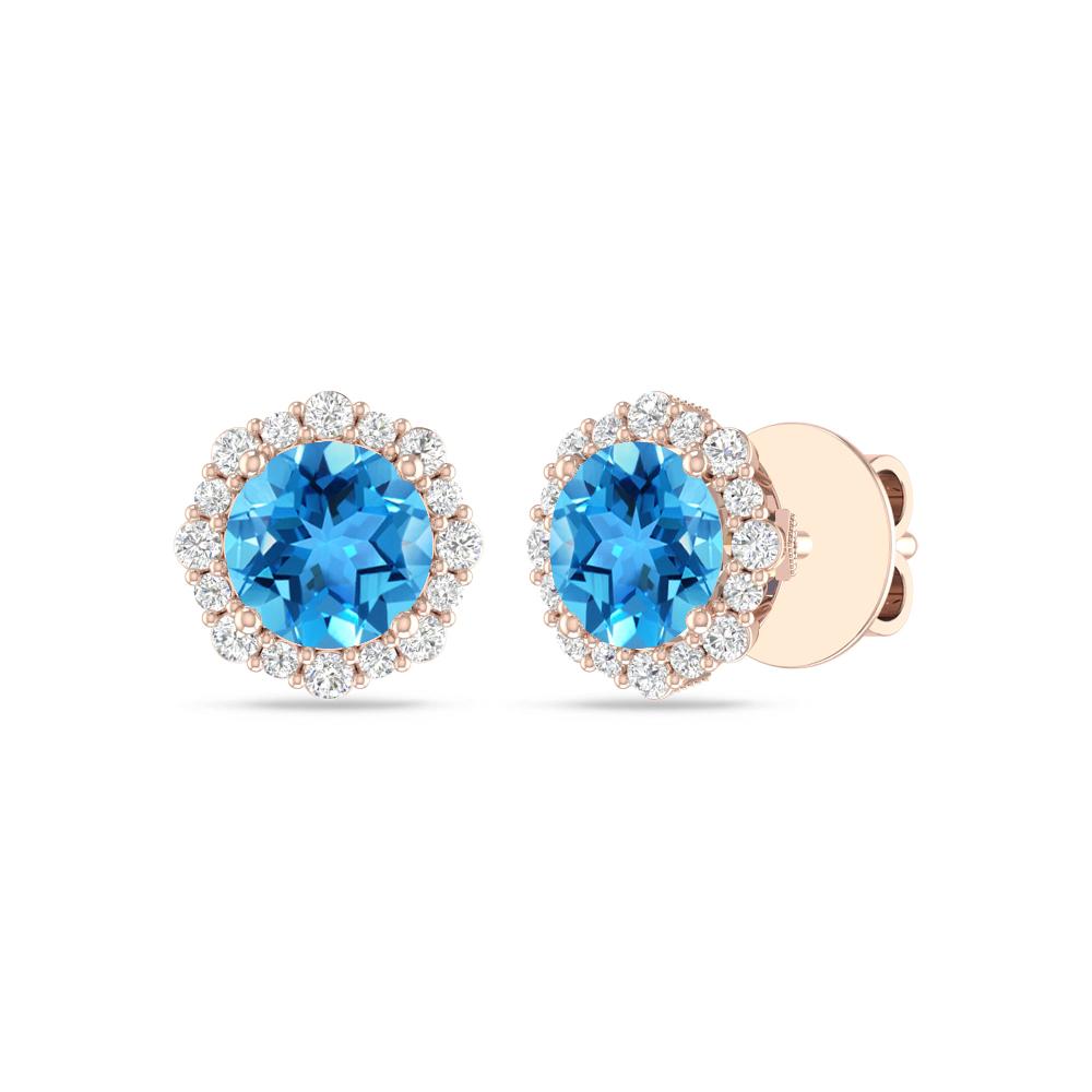 Rose Gold - Blue Topaz