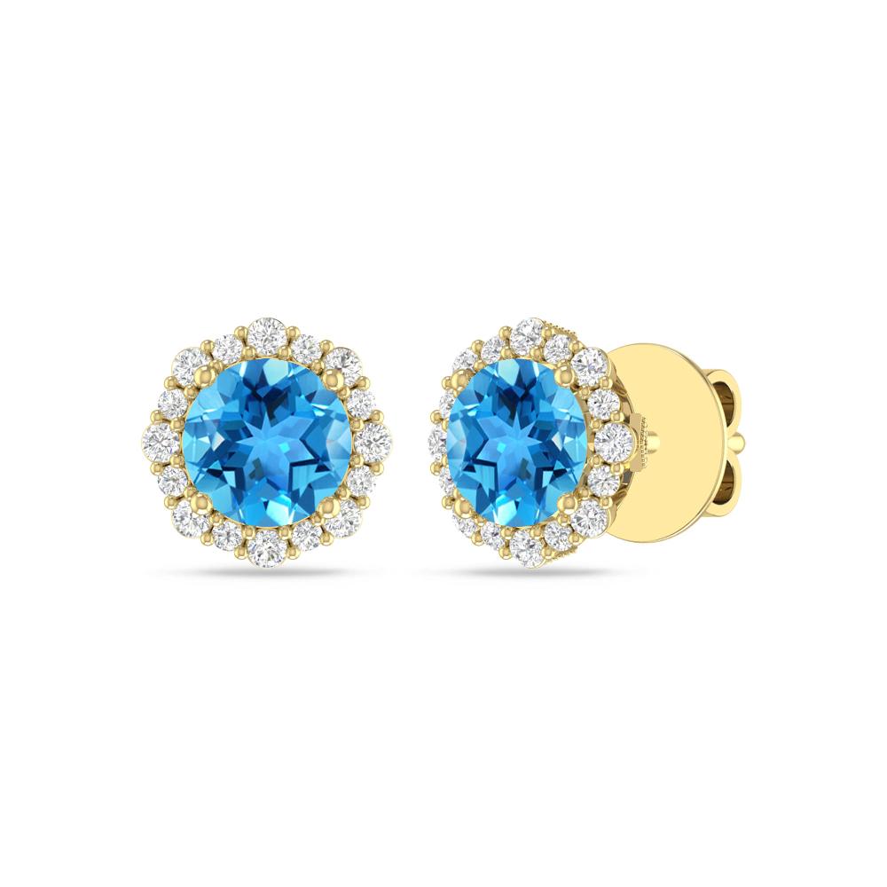 Yellow Gold - Blue Topaz
