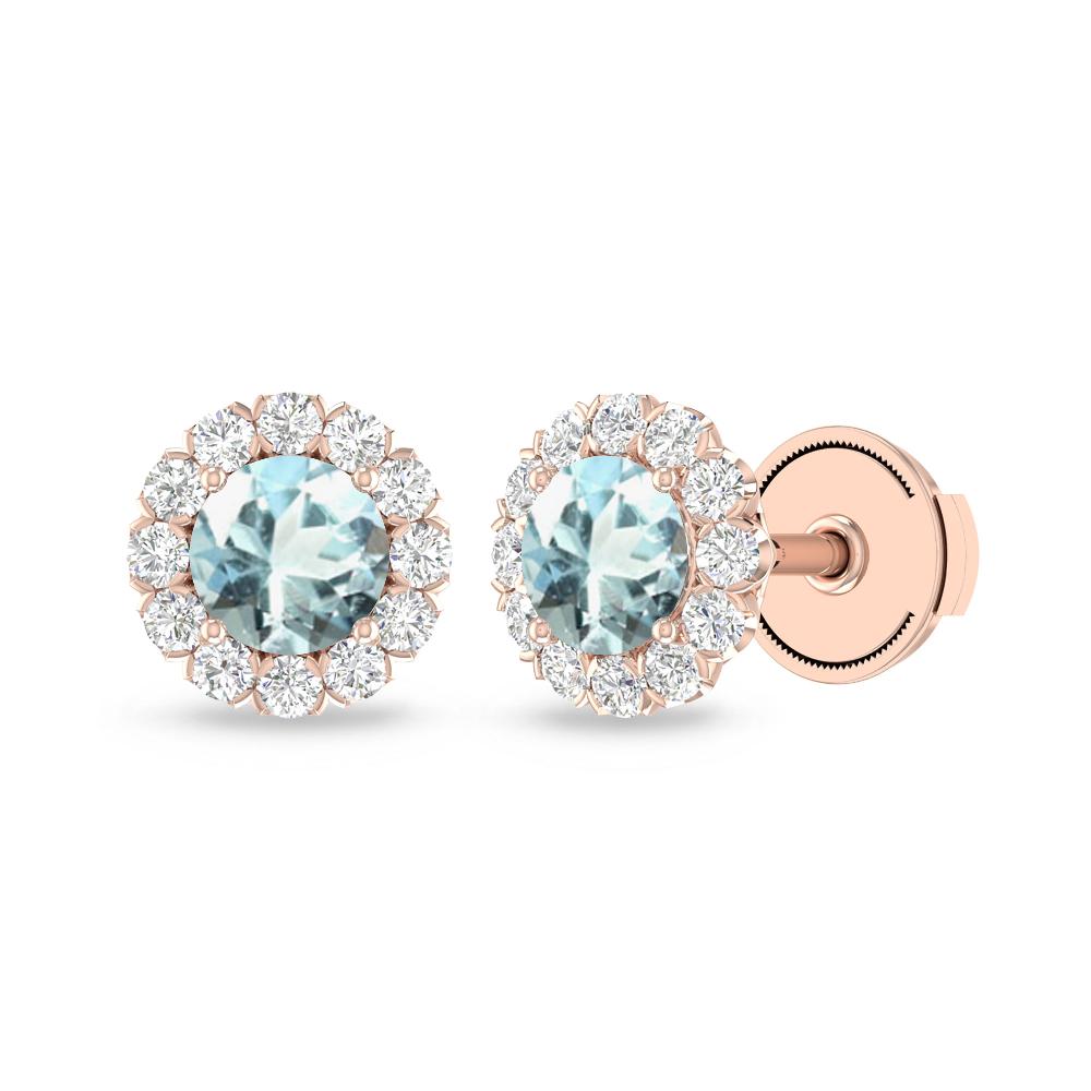Rose Gold - Aquamarine