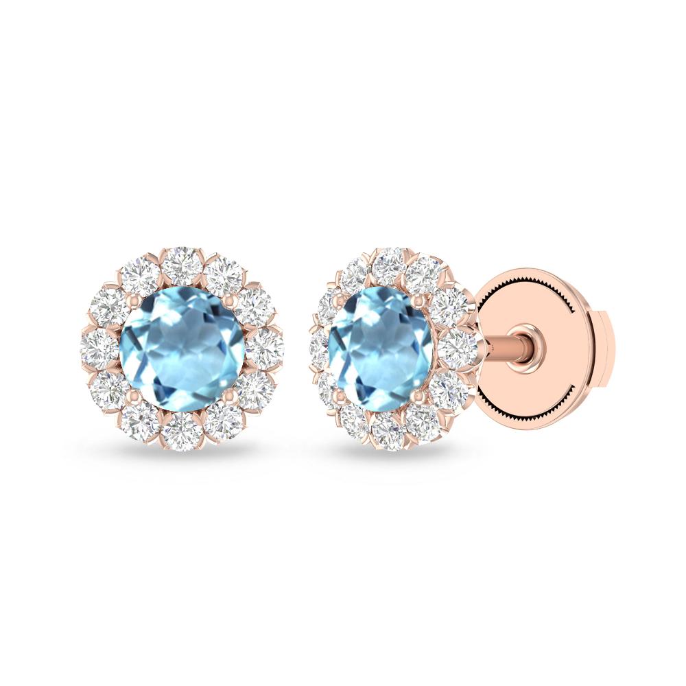 Rose Gold - Aquamarine