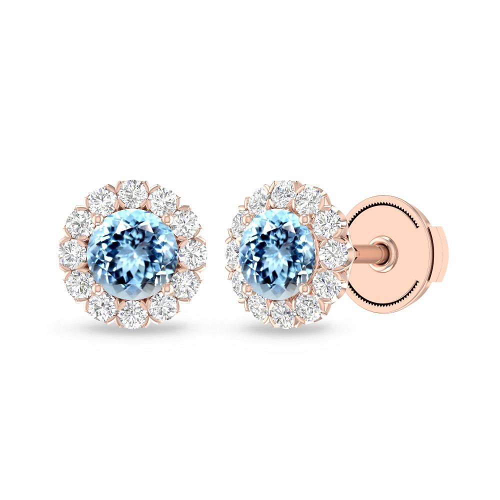 Rose Gold - Aquamarine