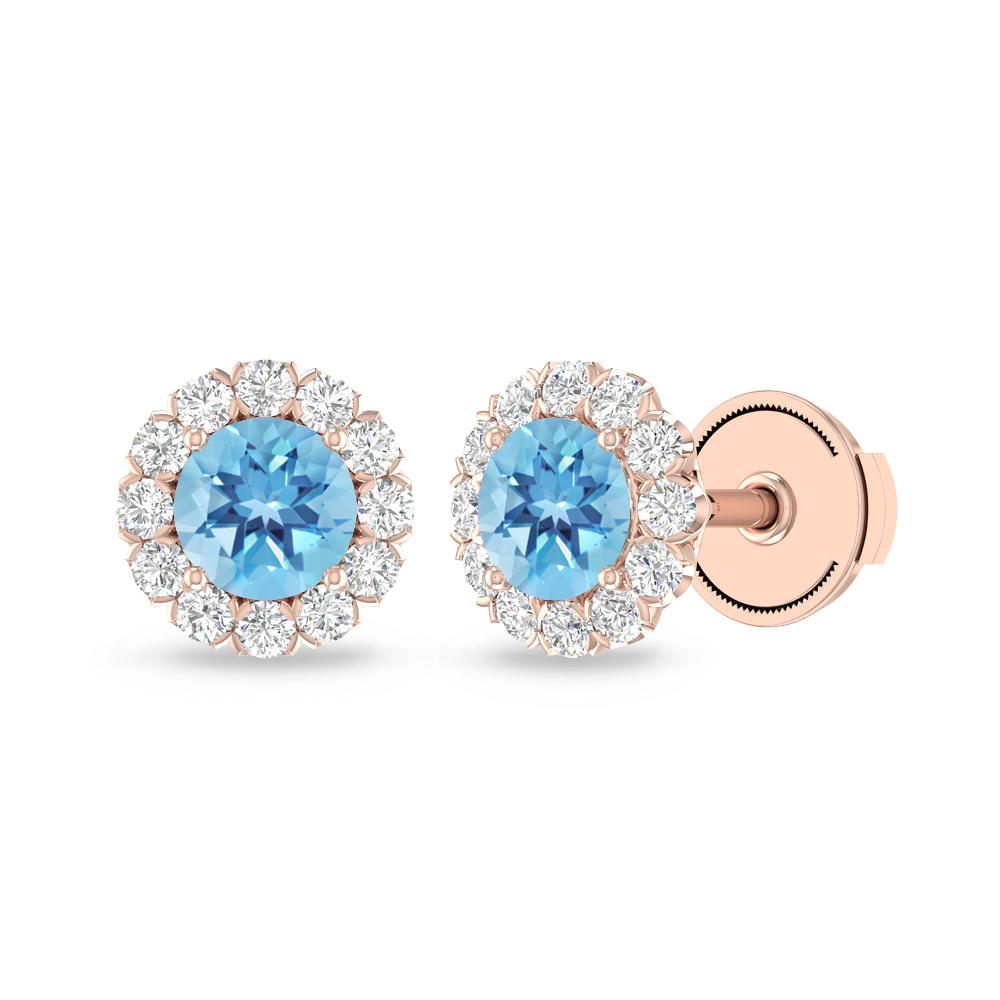Rose Gold - Blue Topaz