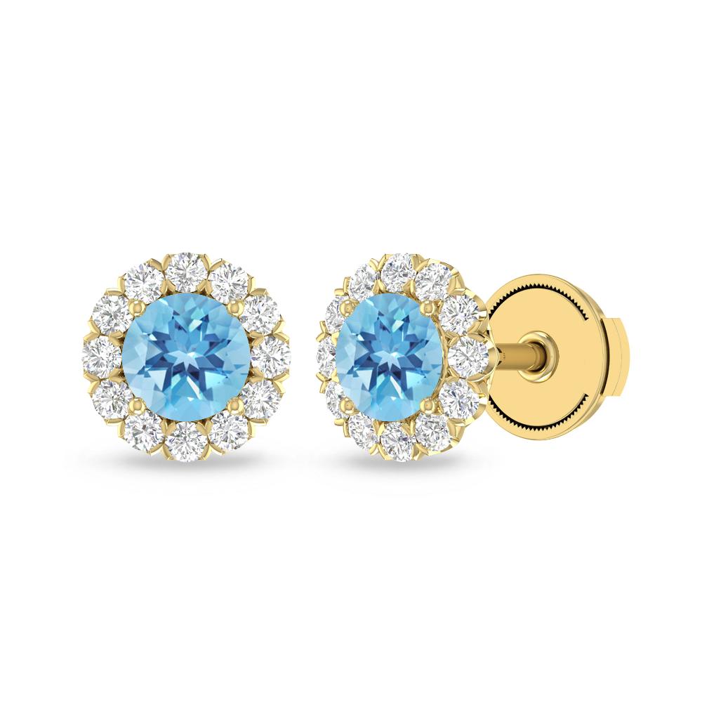 Yellow Gold - Blue Topaz