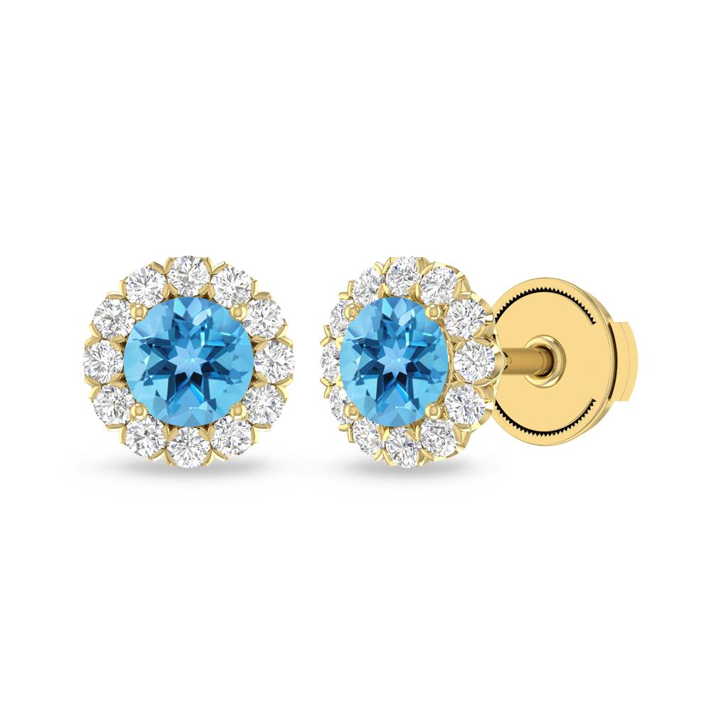 Yellow Gold - Blue Topaz