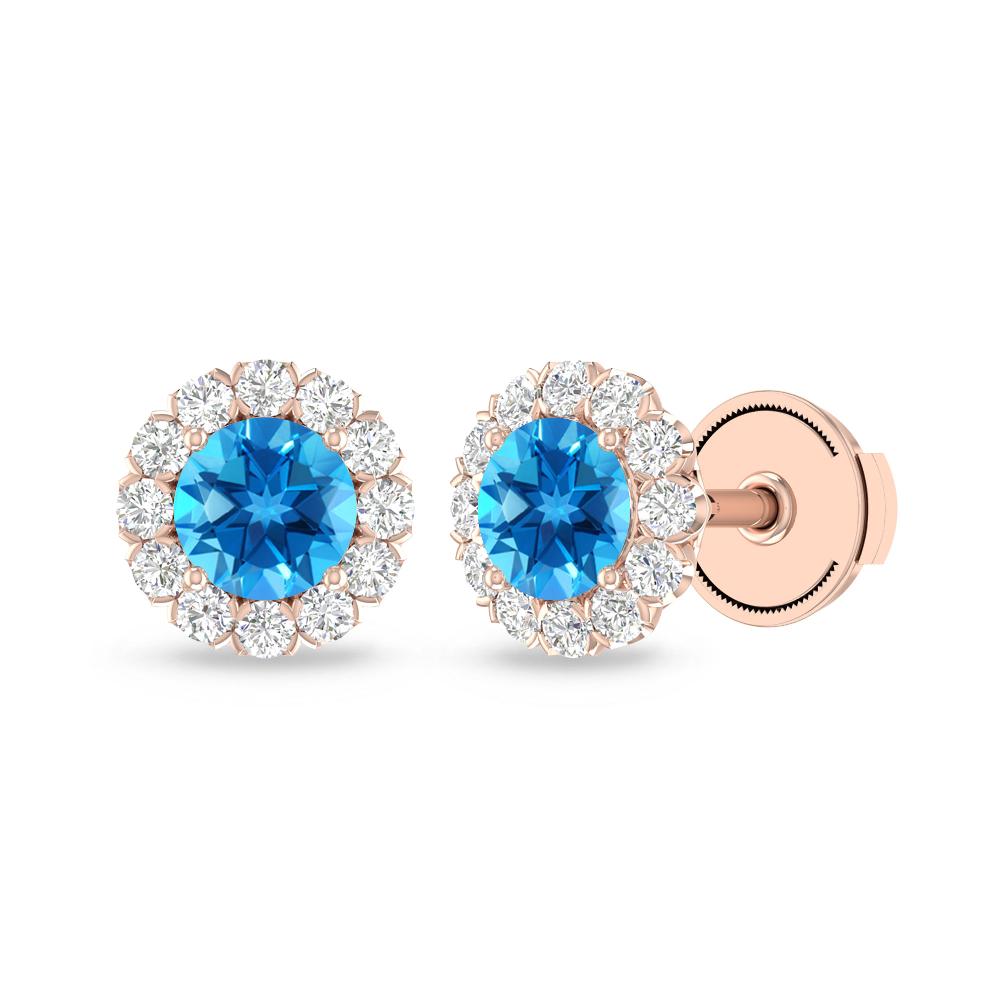Rose Gold - Blue Topaz