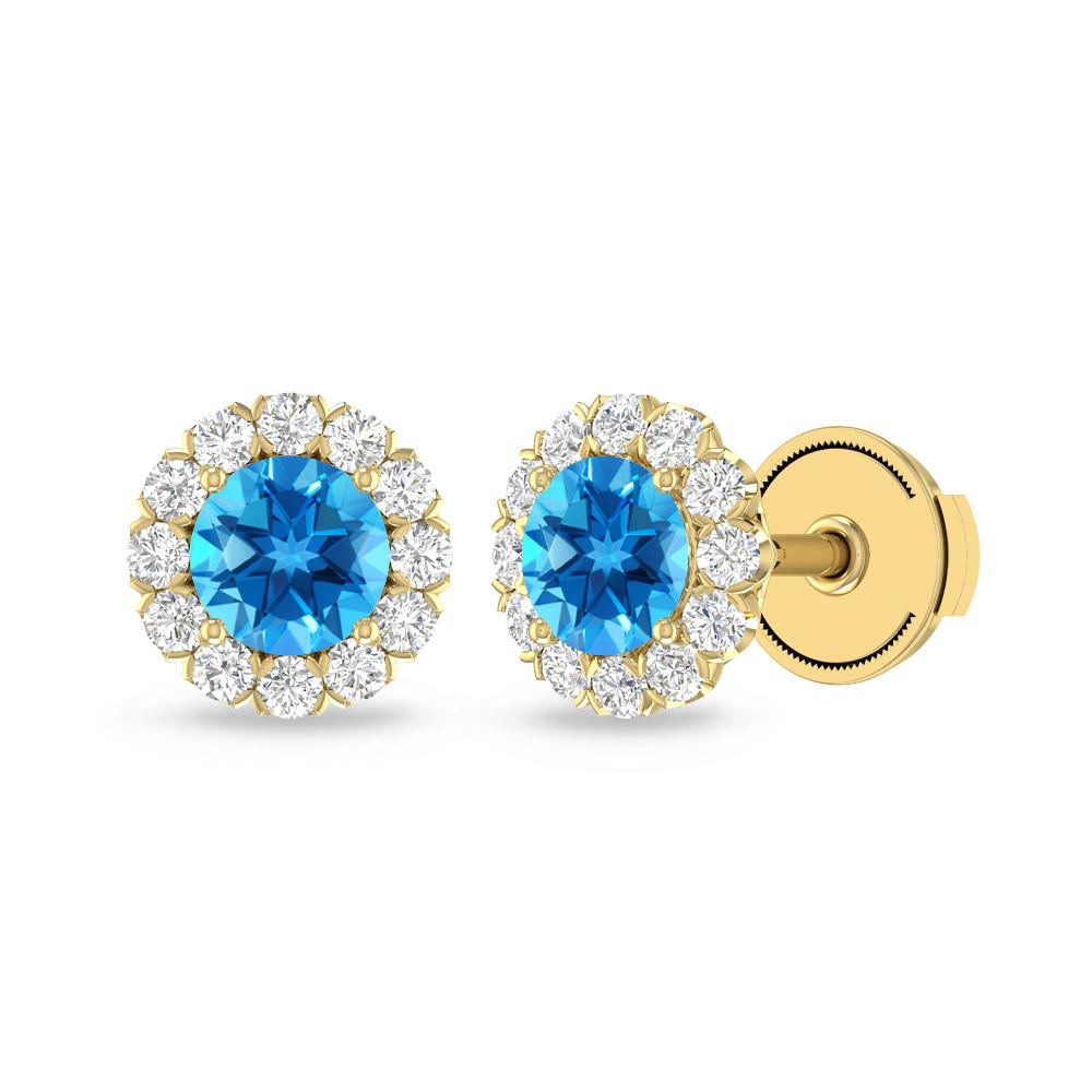 Yellow Gold - Blue Topaz