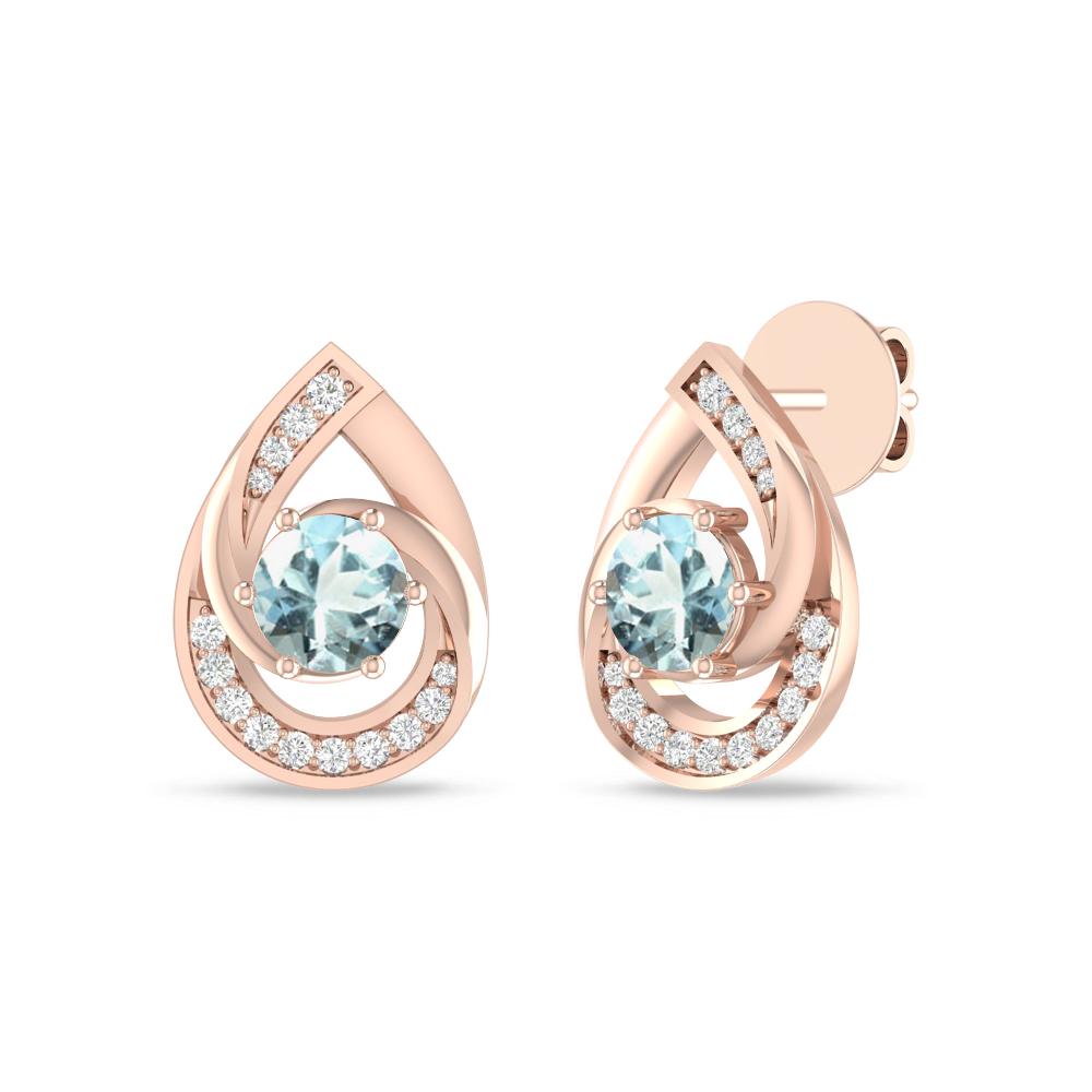 Rose Gold - Aquamarine