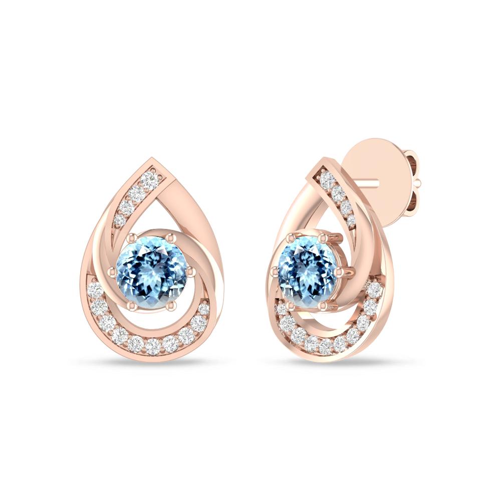 Rose Gold - Aquamarine