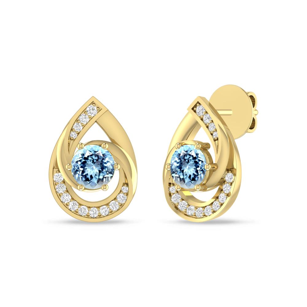 Yellow Gold - Aquamarine