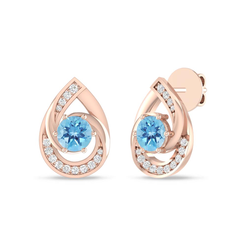 Rose Gold - Blue Topaz