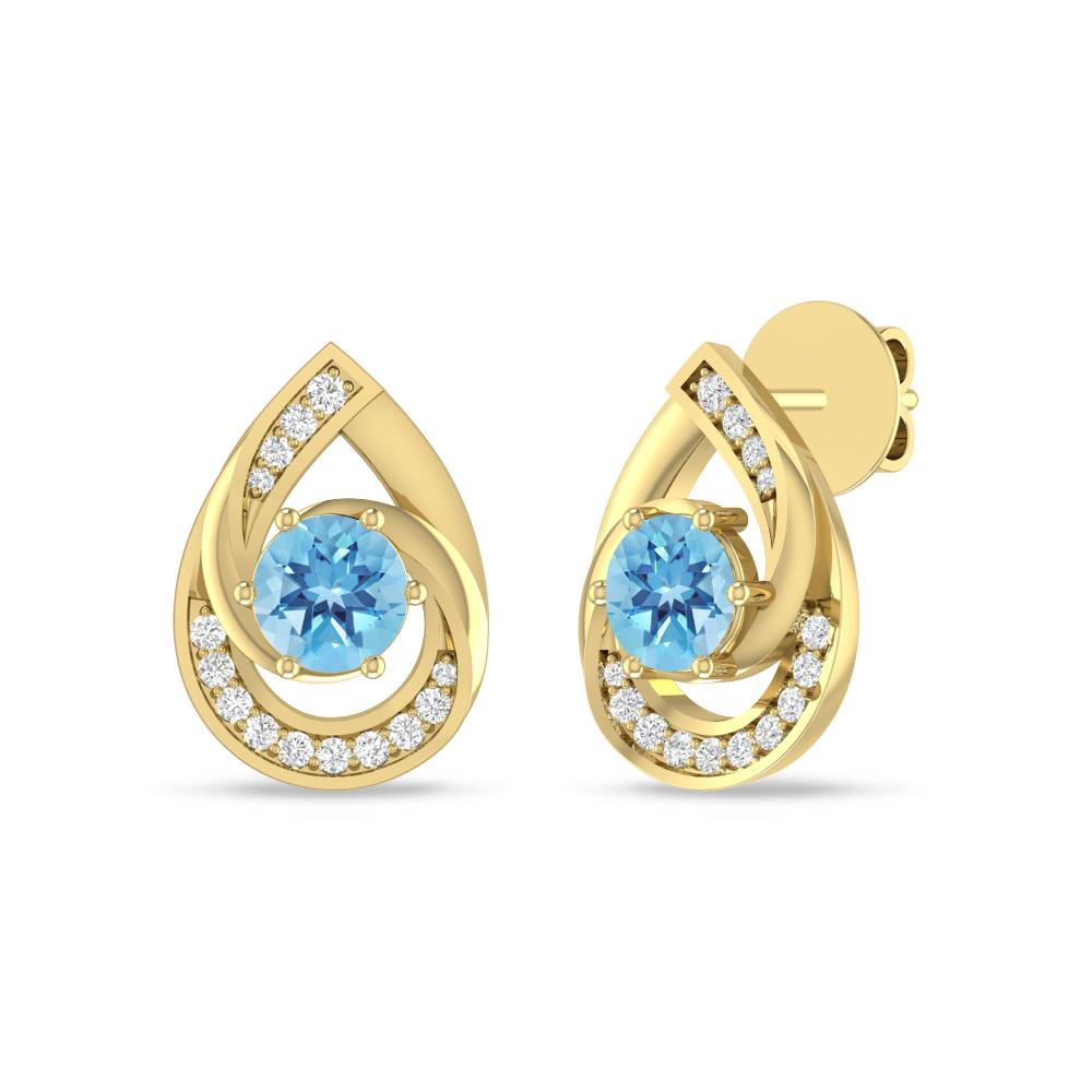 Yellow Gold - Blue Topaz