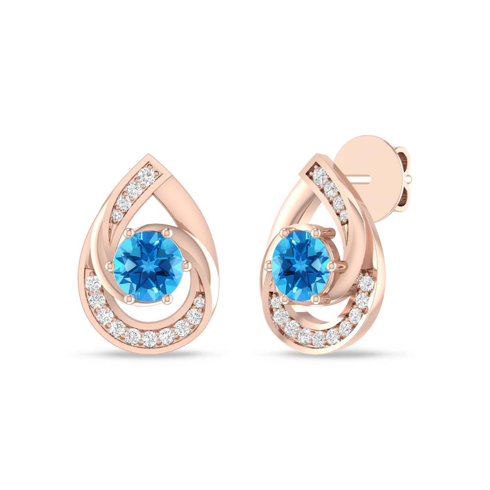 Rose Gold - Blue Topaz