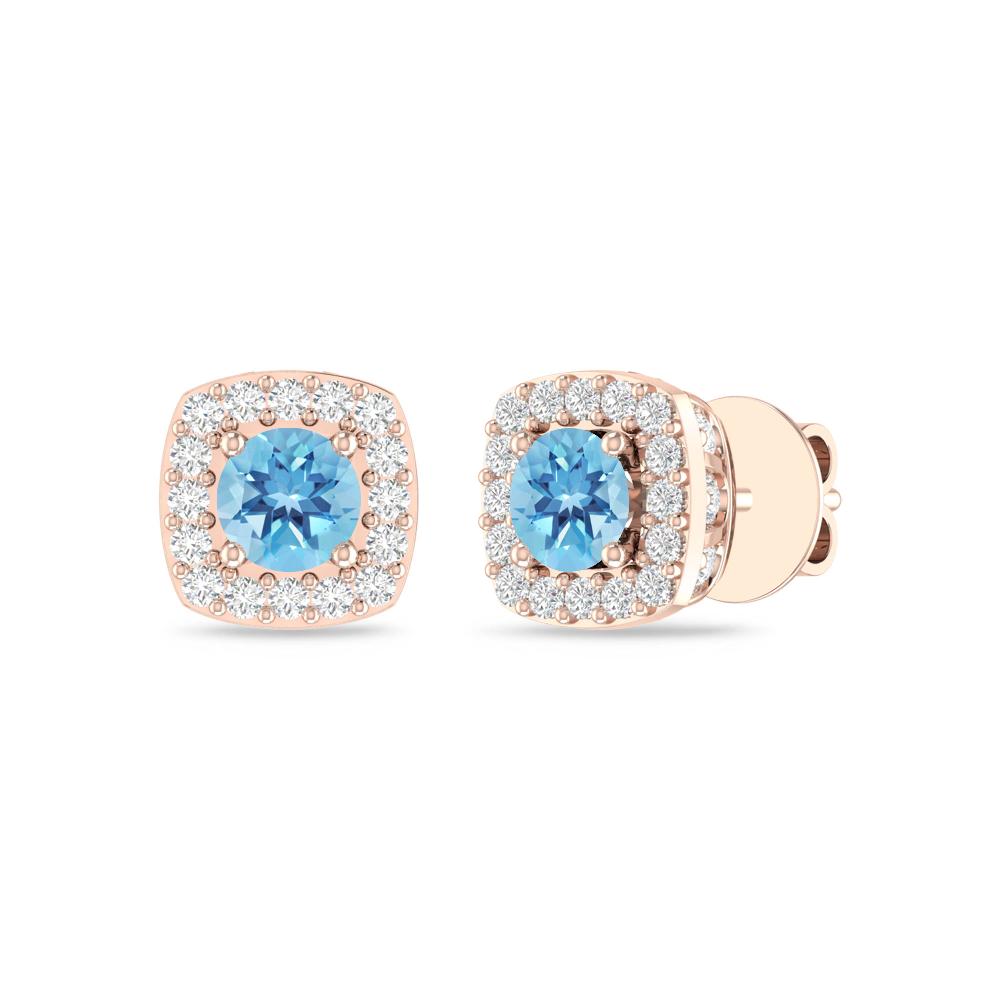 Rose Gold - Blue Topaz