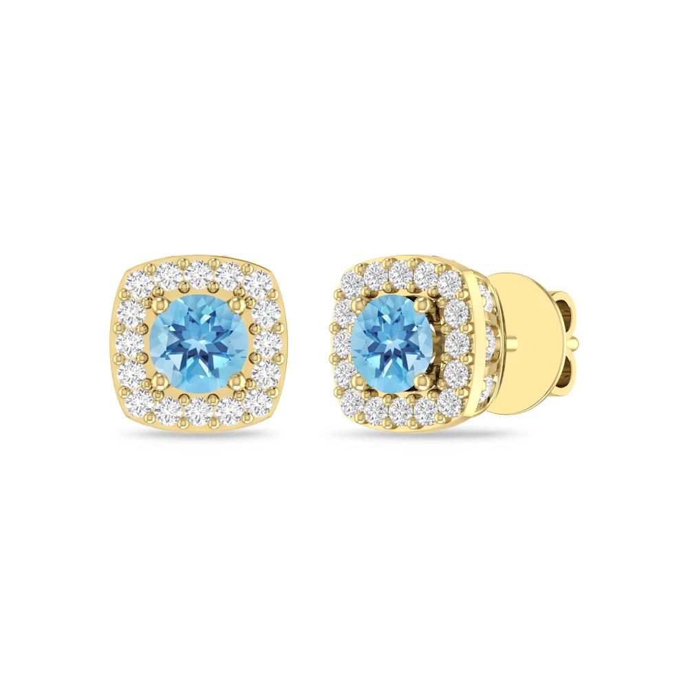 Yellow Gold - Blue Topaz