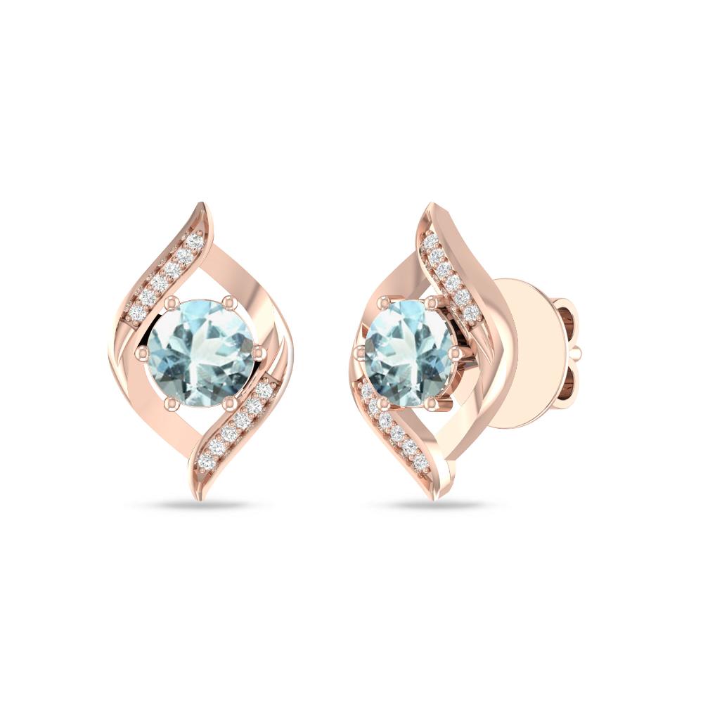Rose Gold - Aquamarine