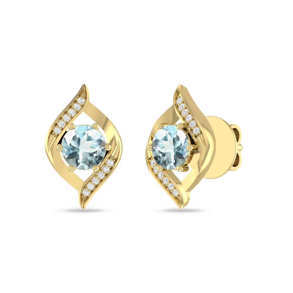 Yellow Gold - Aquamarine