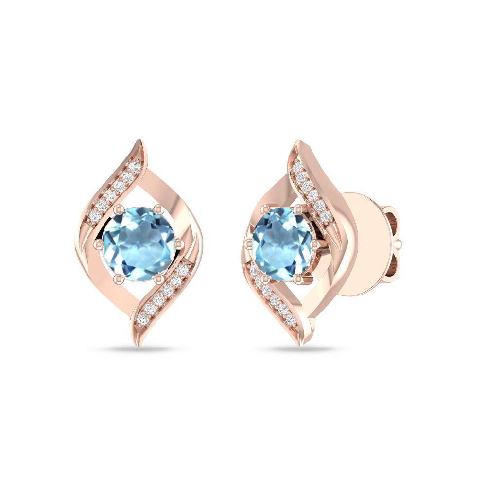 Rose Gold - Aquamarine