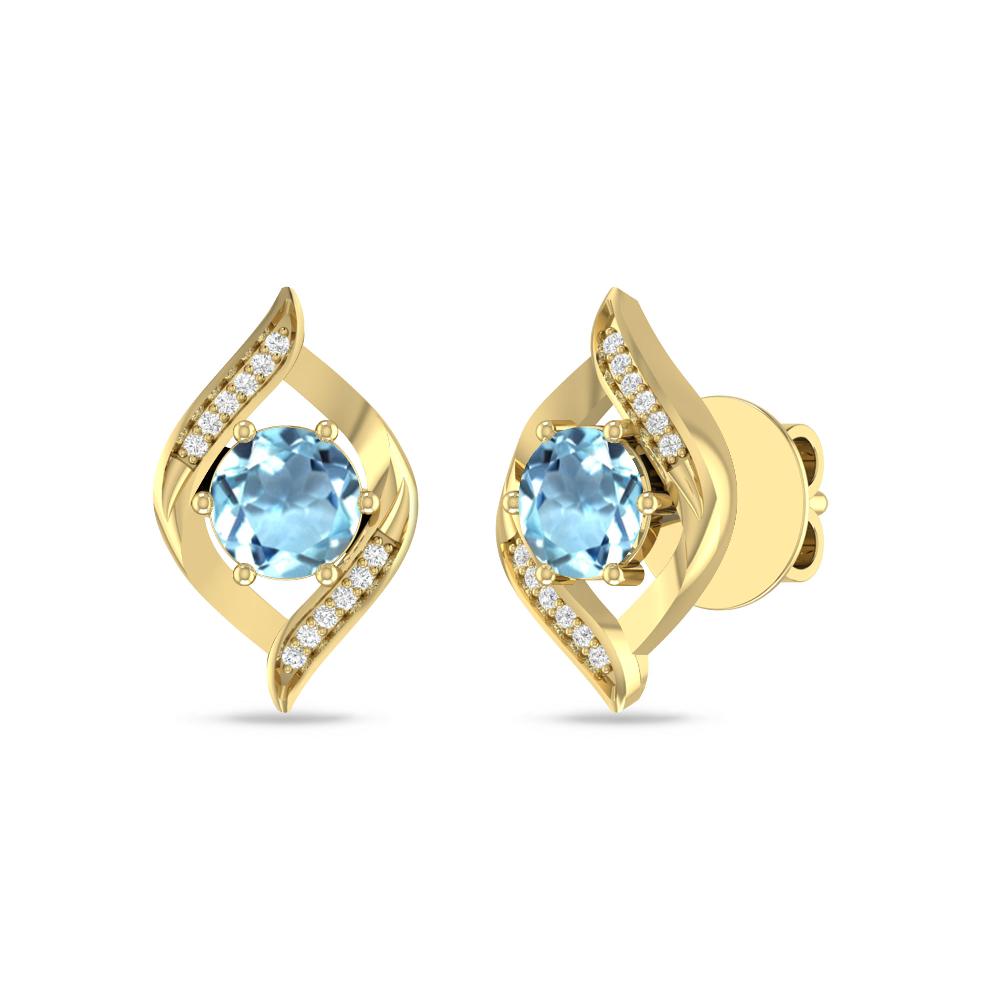 Yellow Gold - Aquamarine