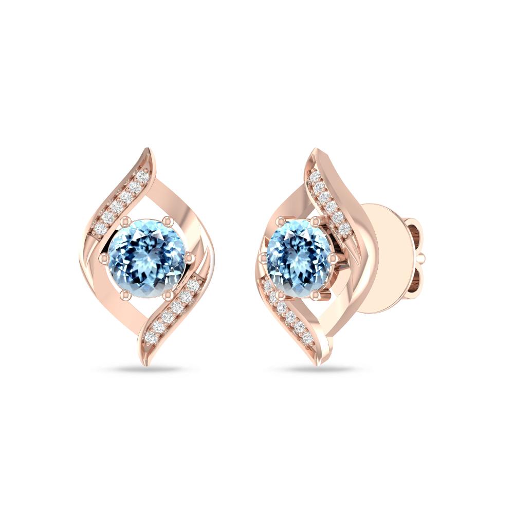 Rose Gold - Aquamarine