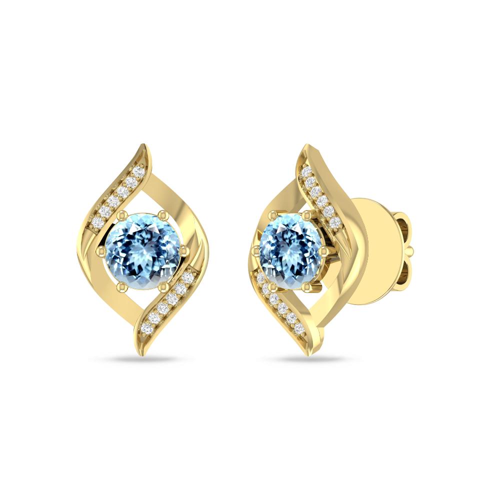 Yellow Gold - Aquamarine