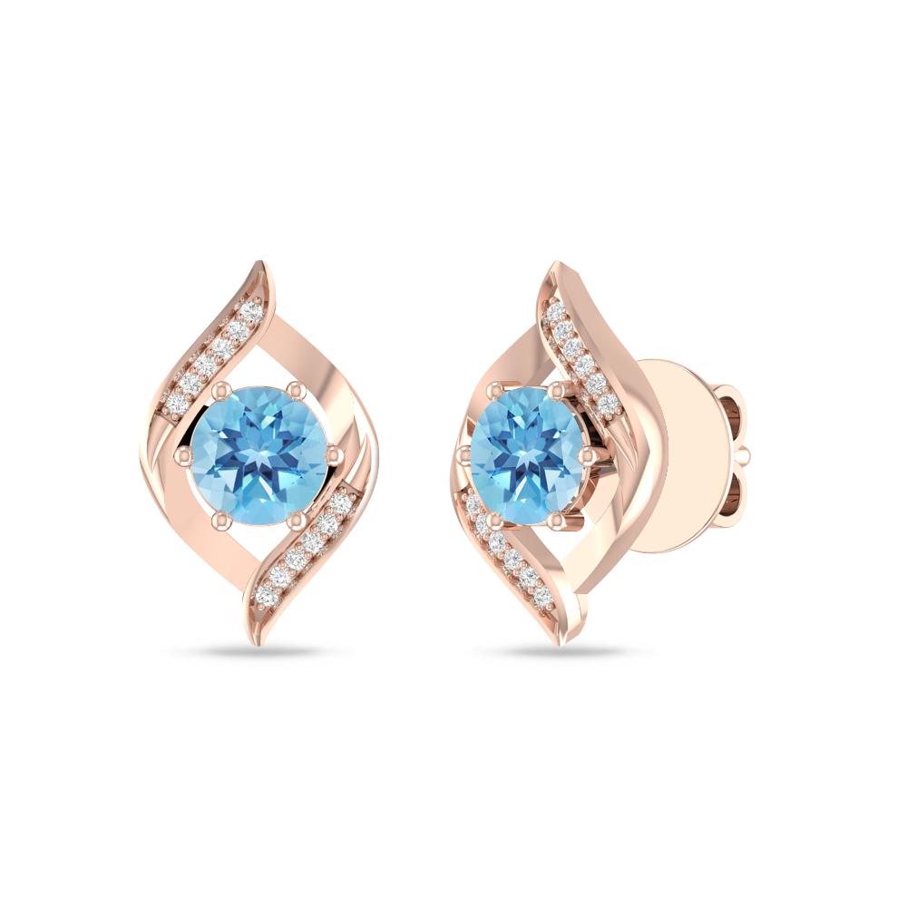 Rose Gold - Blue Topaz