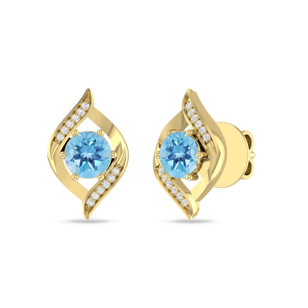 Yellow Gold - Blue Topaz