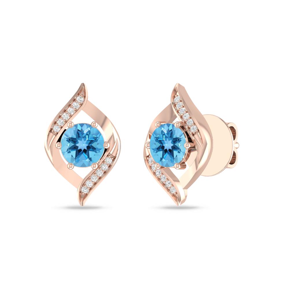 Rose Gold - Blue Topaz