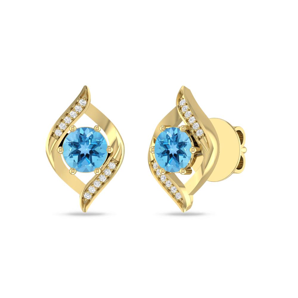 Yellow Gold - Blue Topaz