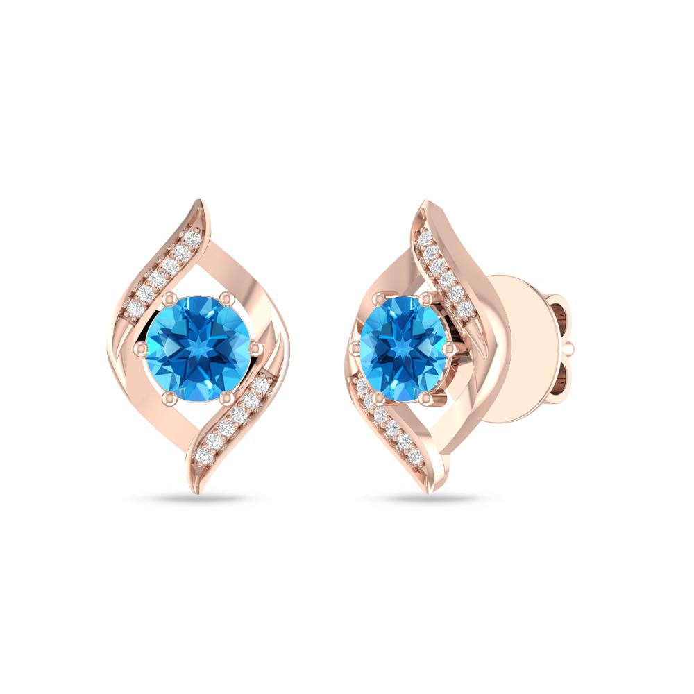 Rose Gold - Blue Topaz