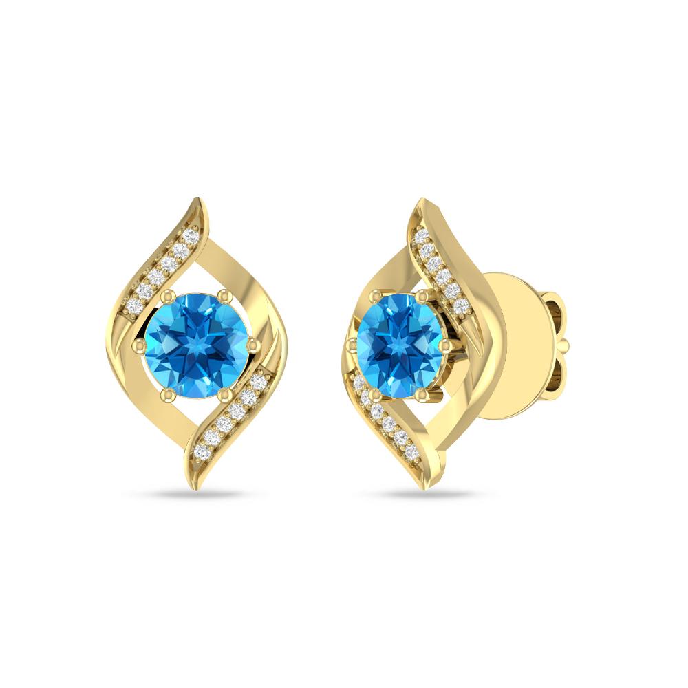 Yellow Gold - Blue Topaz
