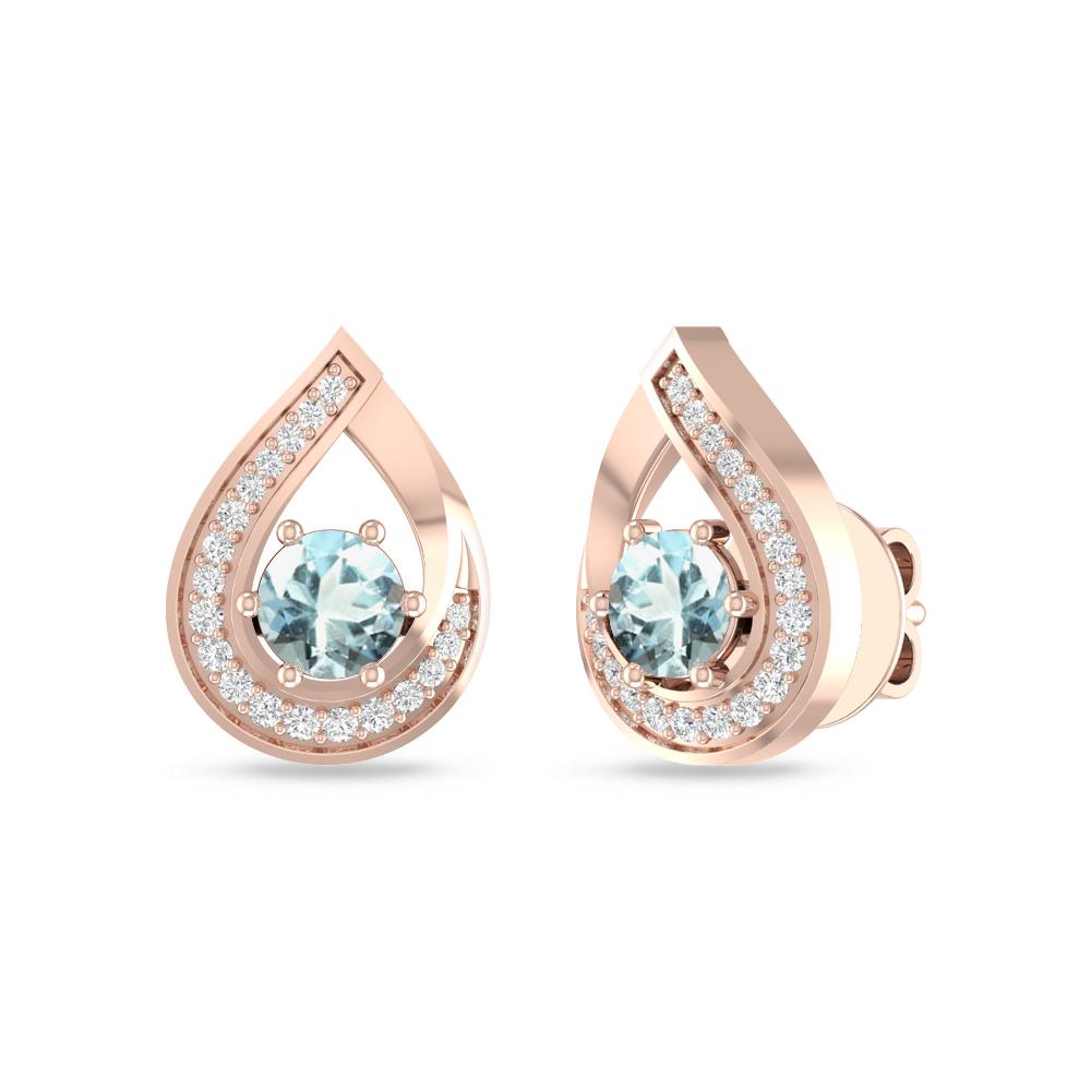 Rose Gold - Aquamarine