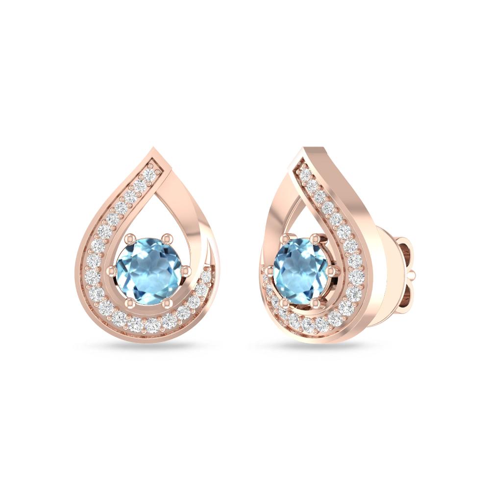 Rose Gold - Aquamarine