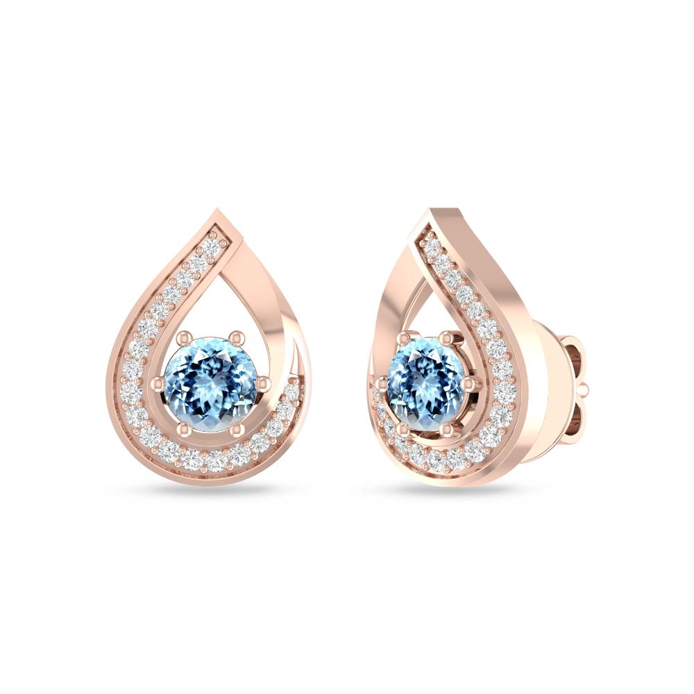 Rose Gold - Aquamarine