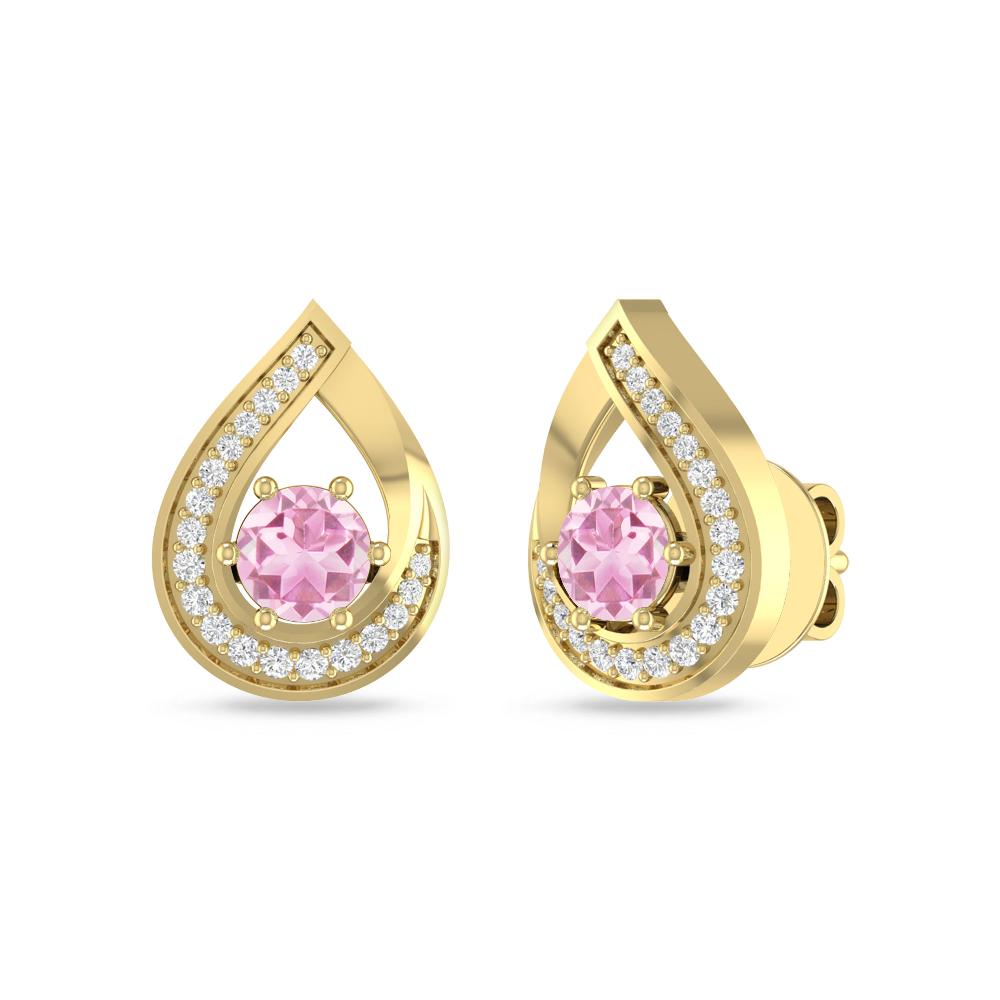 Yellow Gold - Pink Tourmaline