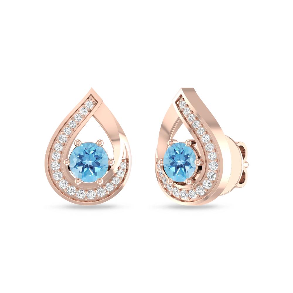 Rose Gold - Blue Topaz