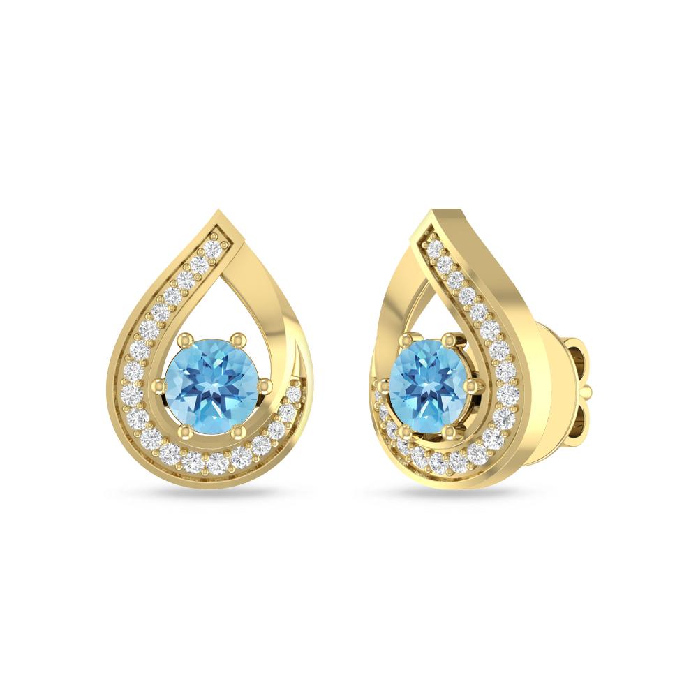 Yellow Gold - Blue Topaz
