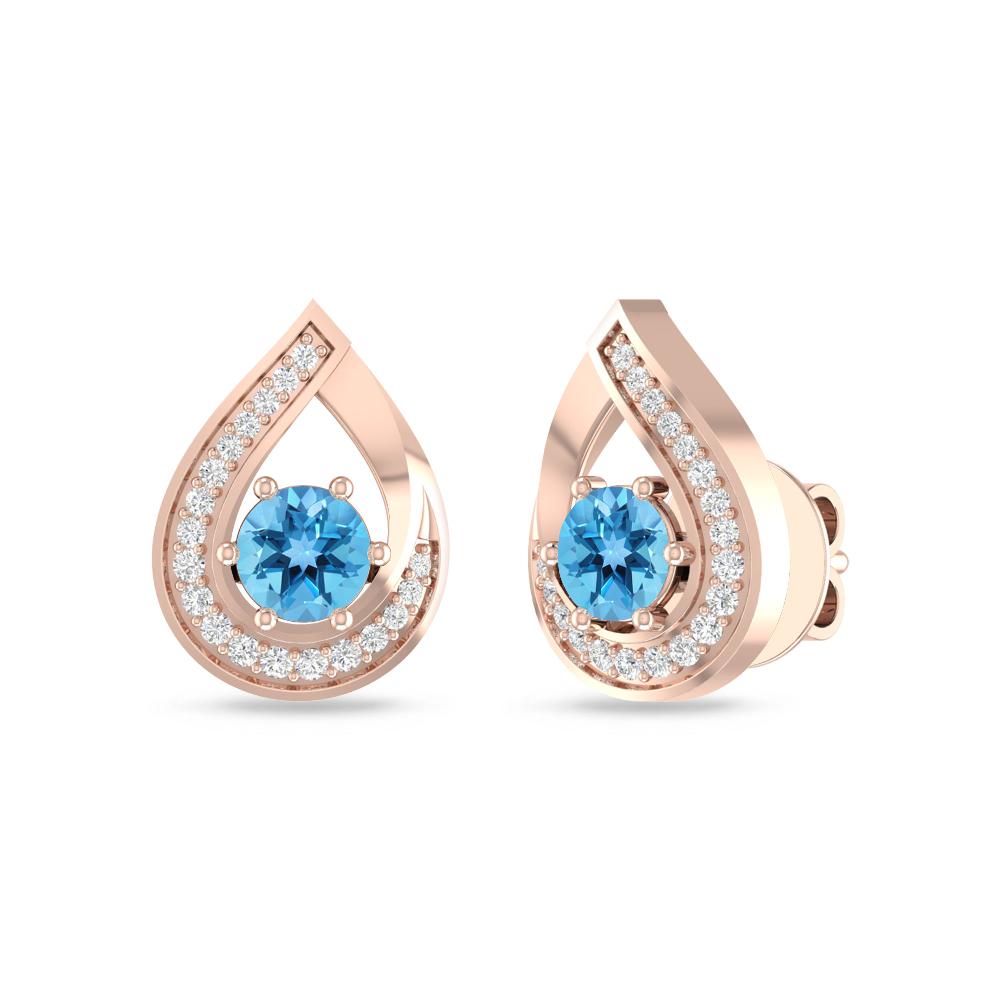 Rose Gold - Blue Topaz