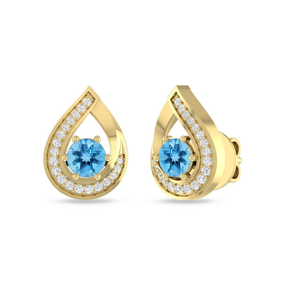Yellow Gold - Blue Topaz