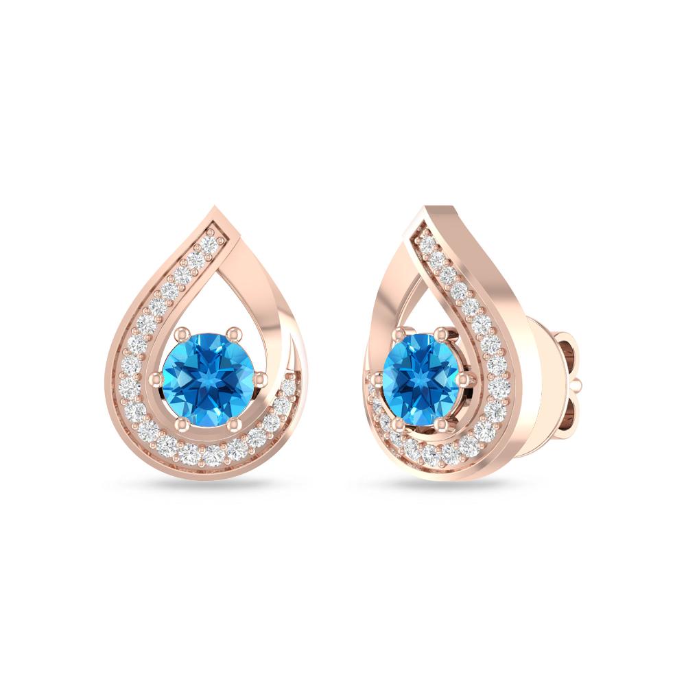 Rose Gold - Blue Topaz