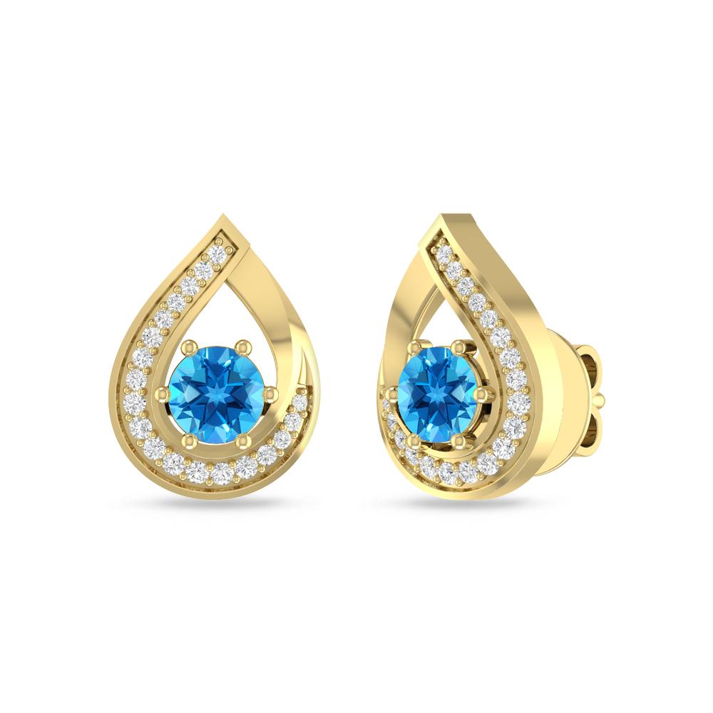Yellow Gold - Blue Topaz
