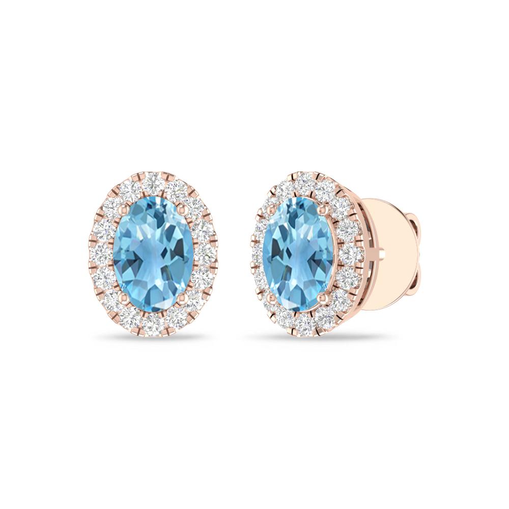 Rose Gold - Blue Topaz