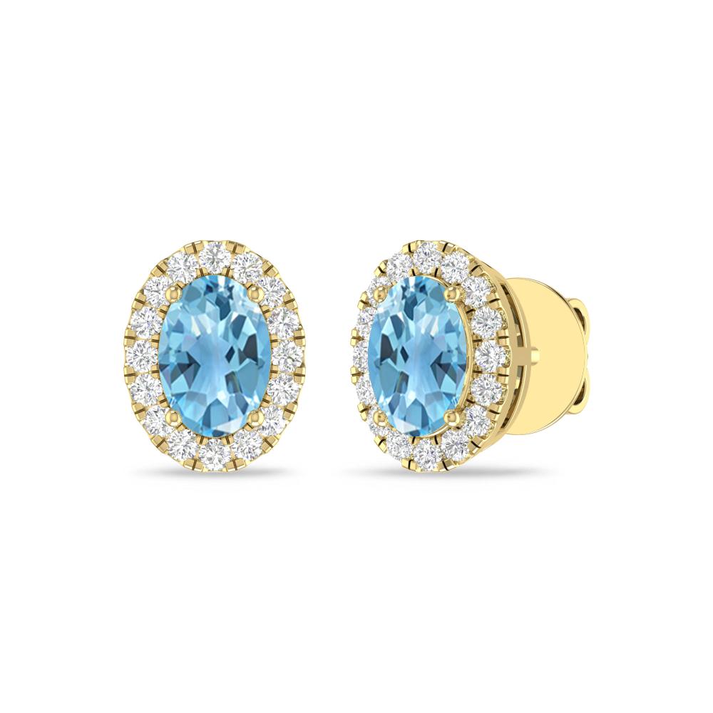 Yellow Gold - Blue Topaz