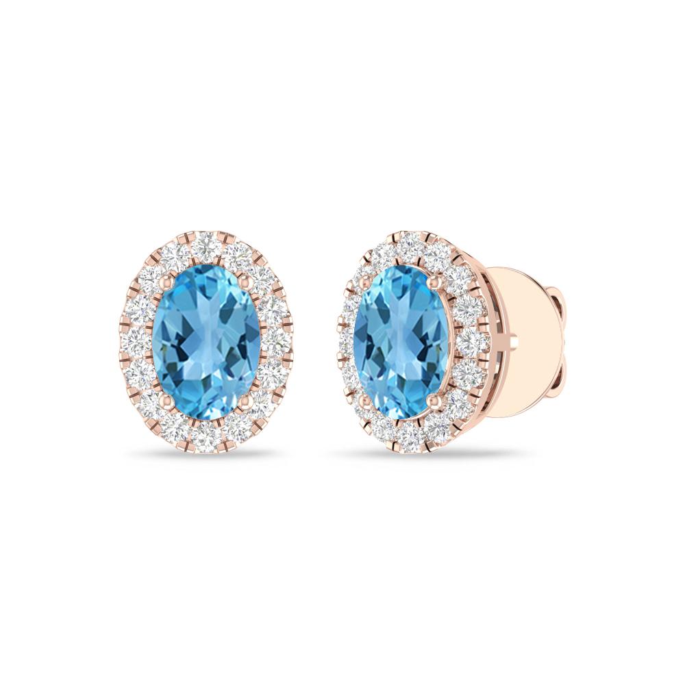 Rose Gold - Blue Topaz
