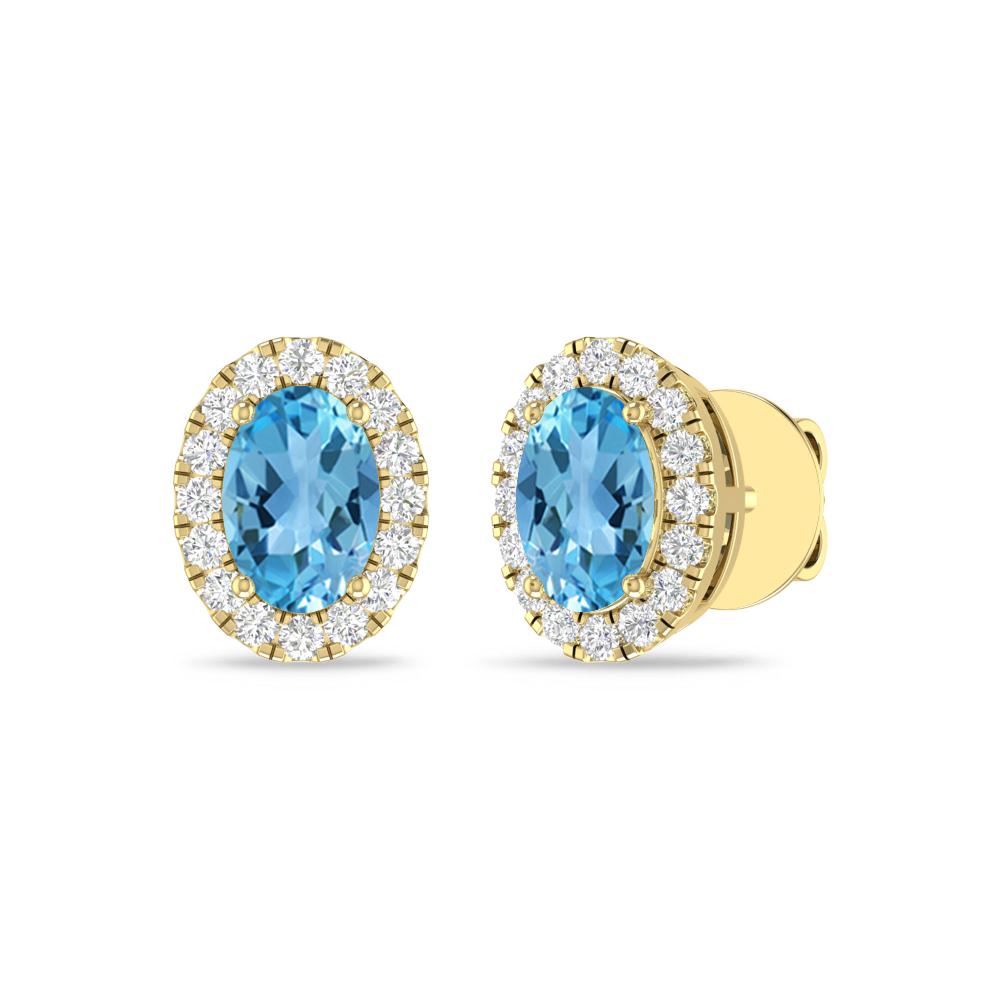 Yellow Gold - Blue Topaz