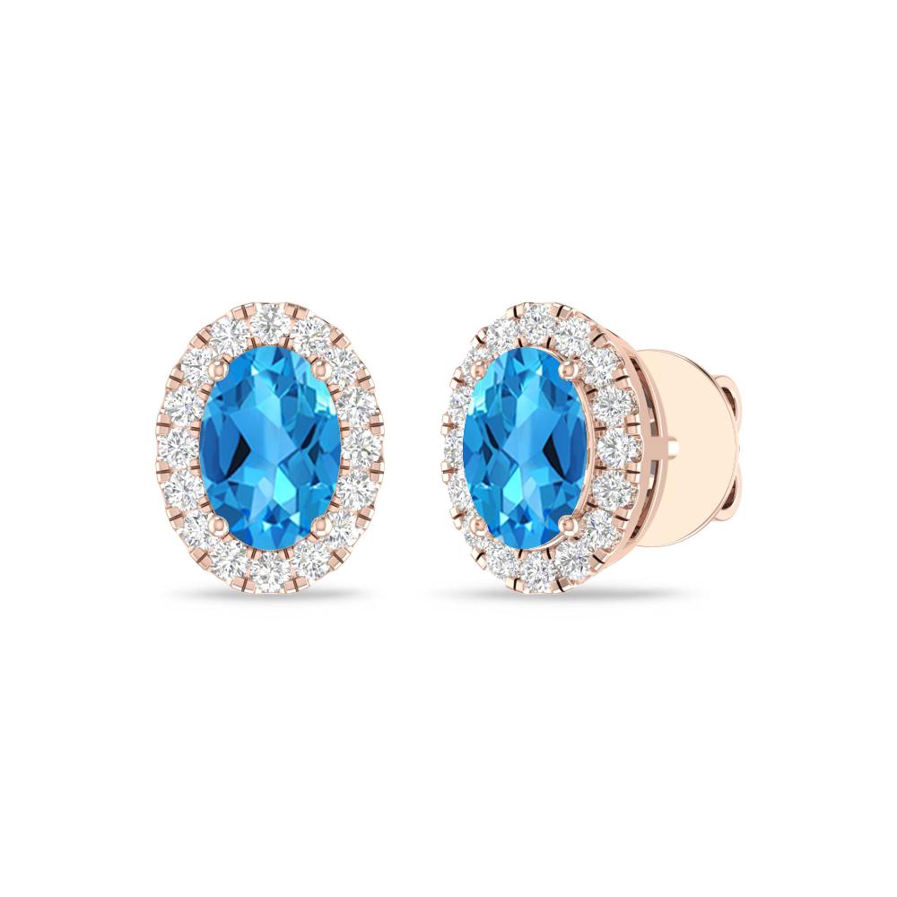 Rose Gold - Blue Topaz
