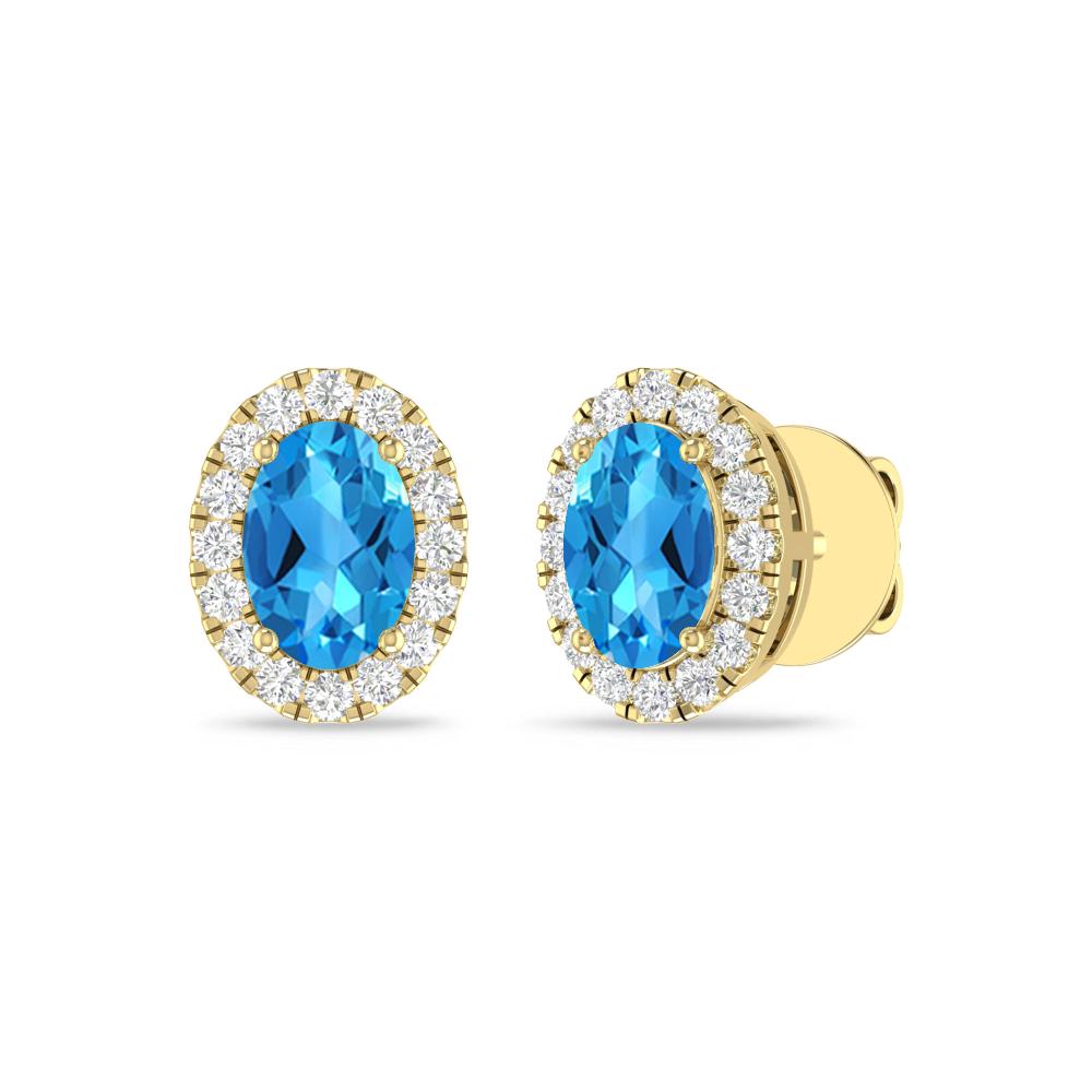 Yellow Gold - Blue Topaz