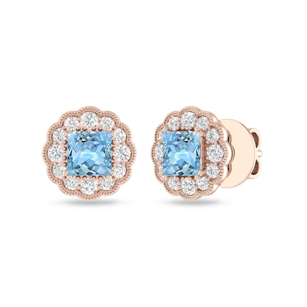 Rose Gold - Aquamarine
