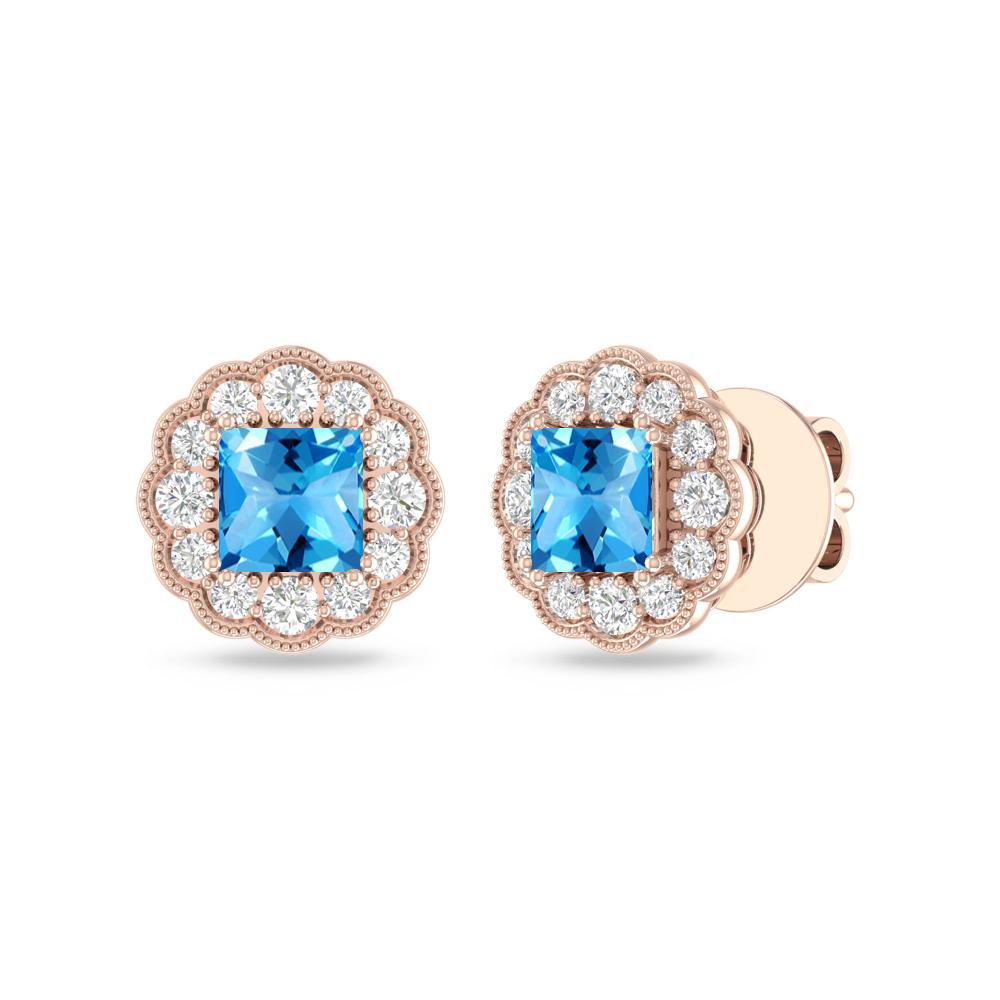 Rose Gold - Blue Topaz