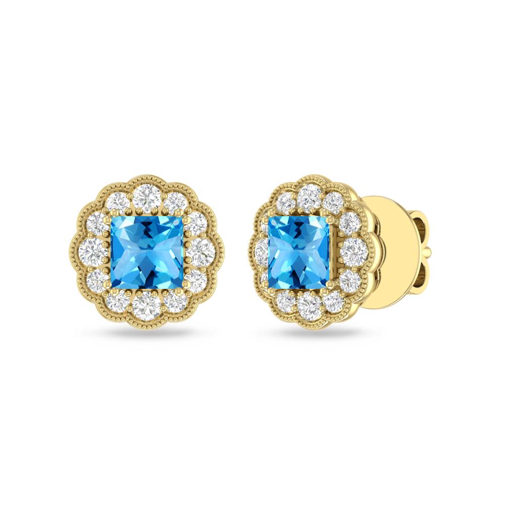 Yellow Gold - Blue Topaz