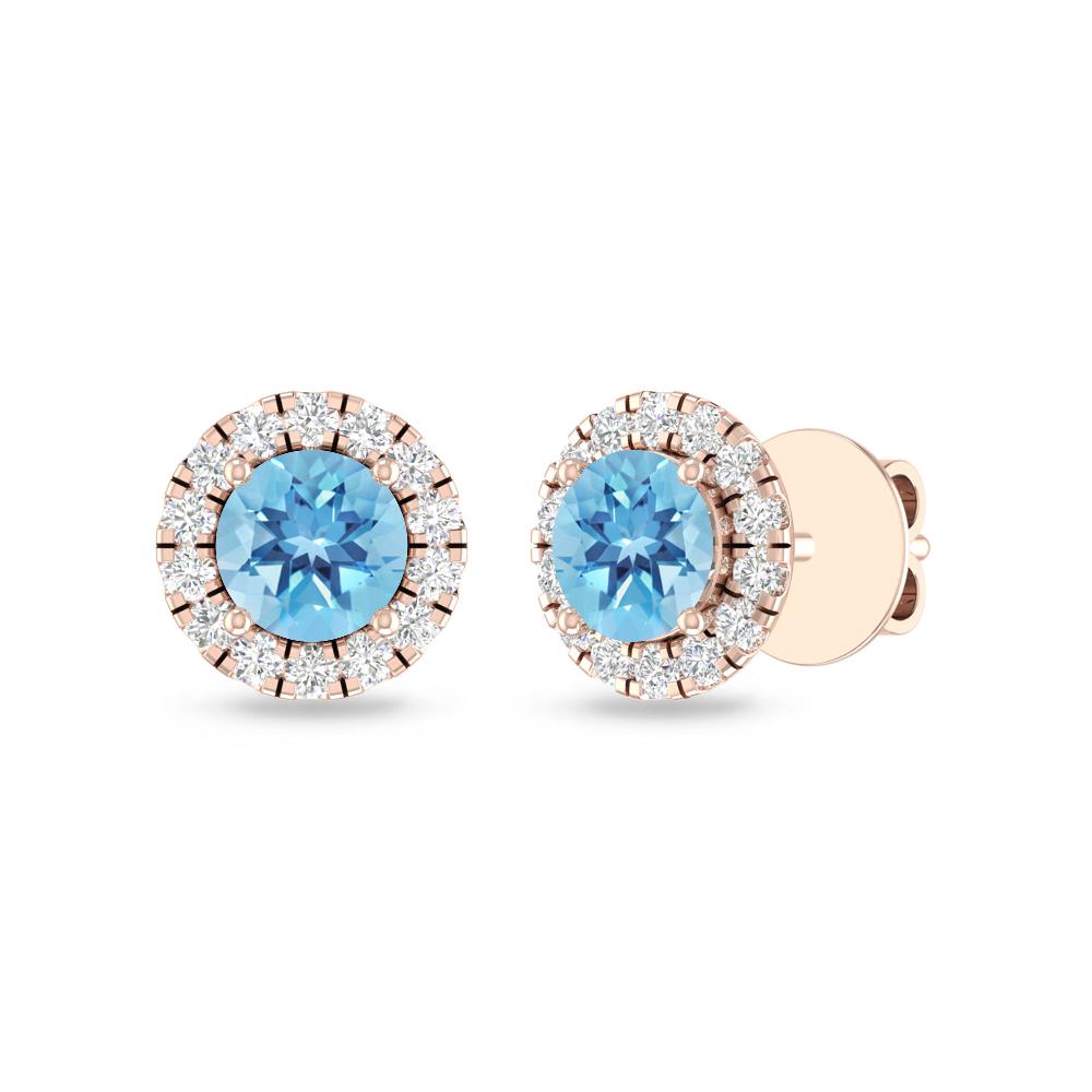Rose Gold - Blue Topaz